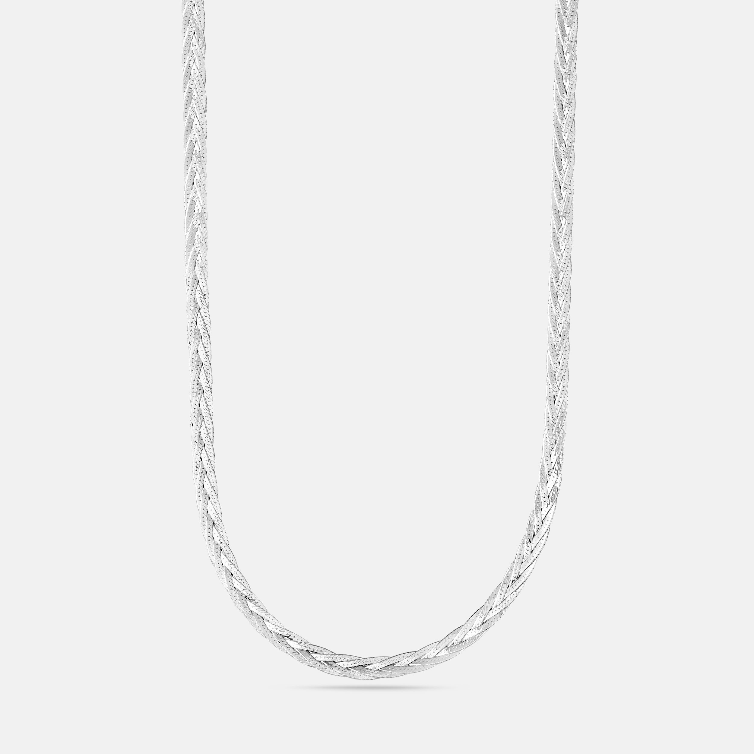 Sterling Silver Braided good Herringbone Necklace